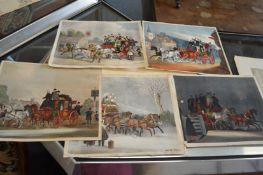 A set of five Coaching lithographs.