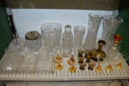 Liqueur sets and other glassware.