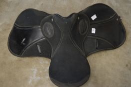 A modern horse saddle.