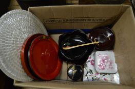 Oriental lacquer and enamelware.