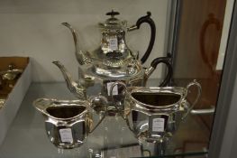 A plated four piece tea and coffee service.