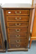 A good Edwardian mahogany and satinwood crossbanded wellington chest.
