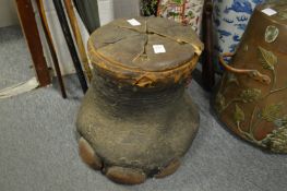 An Elephant foot stool.