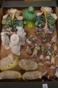 Staffordshire models of sheep, Indian plaster figural models, blanc de chine figures and other