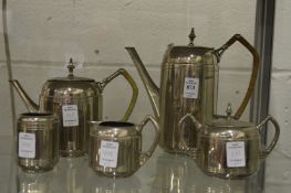 A stylish five piece plated tea and coffee service.
