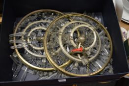 Two cut glass bag chandeliers.