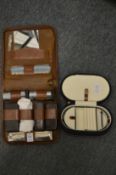 A gentlemen’s travelling case and a jewellery box.