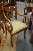 A yew wood desk chair.