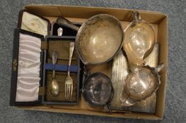 Silver sauce boats, cigarette case etc.