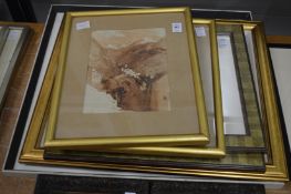 A small group of paintings and prints.