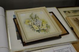 A group of paintings and prints.