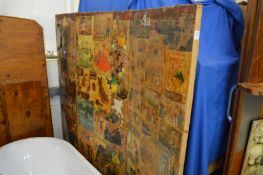 A decoupage three panel screen.