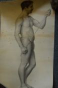 Ashton, study of a standing male model, unframed.