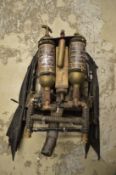 An unusual steam punk movie prop jet pack with folding wings.