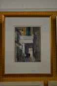 John Tookey, Venetian back street, pastel, signed.