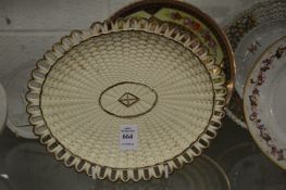 A creamware basket weave porcelain oval dish.