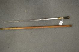 An Indian sword stick.
