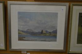 Paul Banning, Duart Castle, Isle of Mull, watercolour, initialled.