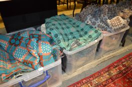 A good collection of embroidered rugs/throws etc.