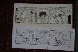 Bill Mevin, original cartoon strip for The Perishers and Dynasty.