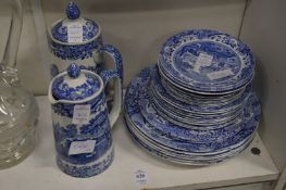 A quantity of Spode Italian pattern blue and white china.