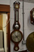 A 19th century mahogany barometer/thermometer.