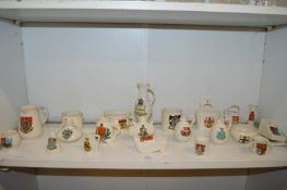 A collection of crested china.