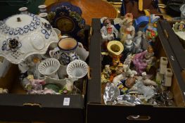 A quantity of decorative china to include porcelain table lamp.