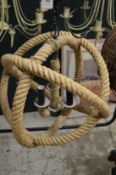 An unusual rope work light fitting.