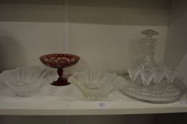 Various glassware to include a small decanter.