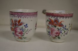 Two Japanese famille rose cups.