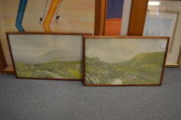A pair of landscapes, colour prints.