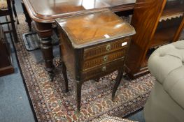 A late 19th century French three drawer petit commode.