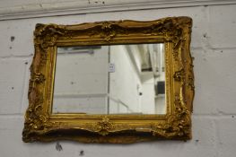 A decorative gilt framed mirror.