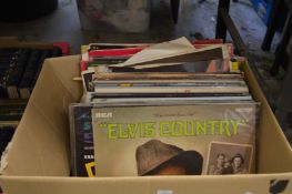 A box of records.