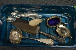 Silver flatware, napkin ring etc.