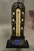 A good Victorian Derbyshire Ashby marble thermometer inlaid with flowers. (Exemption certificate