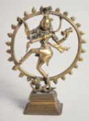 A FINE 19TH CENTURY BRASS FIGURE OF GODDESS SHIVA, 19.5cm high.