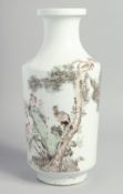 A CHINESE REPUBLIC FAMILLE ROSE PORCELAIN VASE decorated with birds and native flora, the reverse
