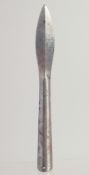 AN 18TH/19TH CENTURY INDIAN STEEL SPEAR HEAD, with inscription, 24.5cm long.
