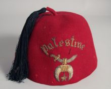 A 19TH CENTURY PALESTINE SOLDIER'S CAP.