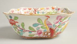 A MASON’S IRONSTONE SQUARE BOWL. 8.5ins wide.