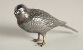 A SILVER BUDGERIGAR by R. L. A. import mark for 1961. 4.5ins high.