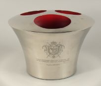 A THREE BOTTLE CIRCULAR COOLER. .