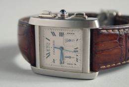 A GENTLEMAN'S CARTIER TANK WATCH 