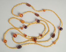 AN AMBER NECKLACE.