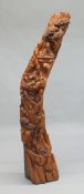 A VERY LARGE CHINESE ROOTWOOD CARVED SCULPTURE. 5ft 10ins high.