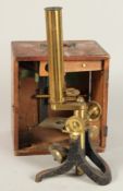 A NEWTON LONDON, FLEET STREET MICROSCOPE in a case.