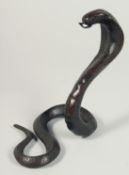 A BRONZE COBRA 7ins high.