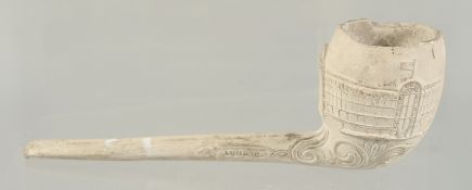 AN EARLY LONDON CLAY PIPE by BLAKE. 7ins long.